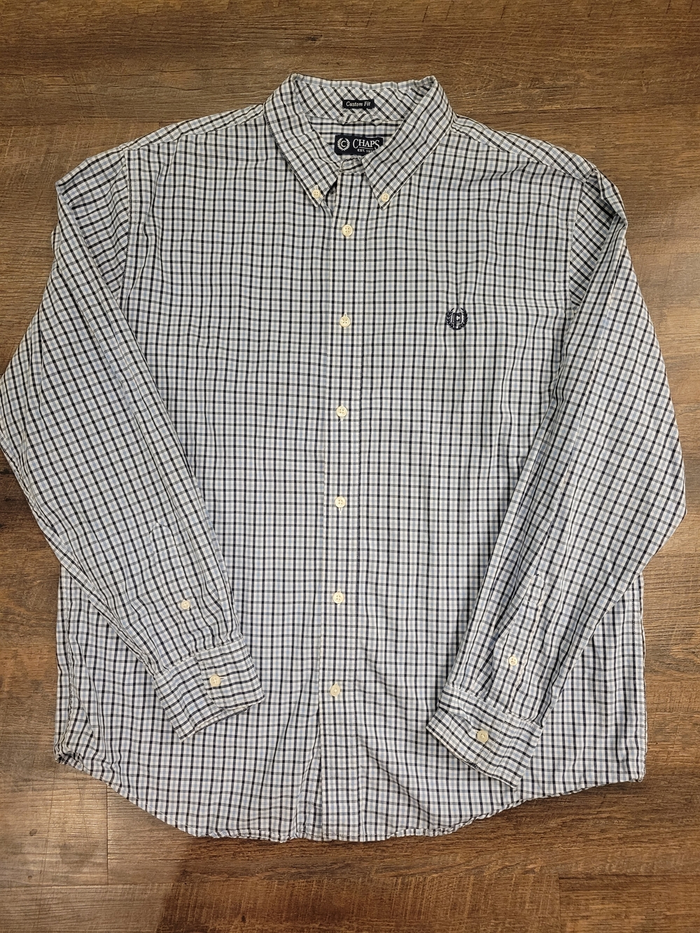 Chaps Men’s XL Custom Fit Plaid Button-Up Shirt 💙